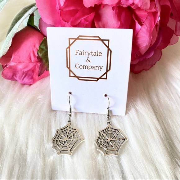 🕸Spiderweb Dangle Earrings Halloween - Picture 2 of 7